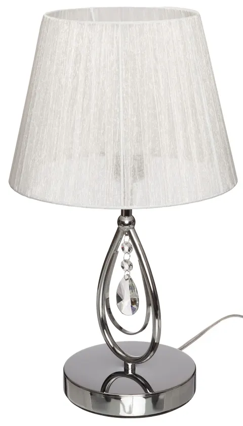 Lampka stołowa chromowana plisowany abażur Wenecja WSF05A1