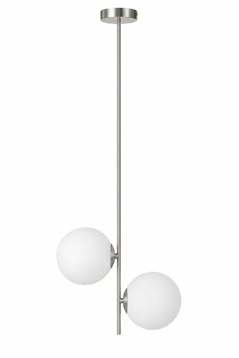 Lampa wisząca silver Milano Twin mleczne kule