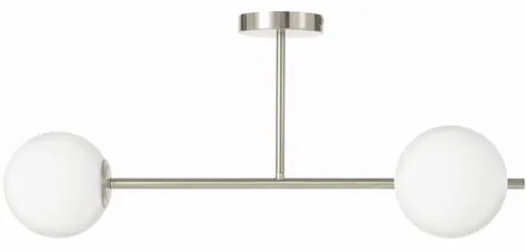 Lampa sufitowa Milano silver podwójna mleczne kule EP1C9