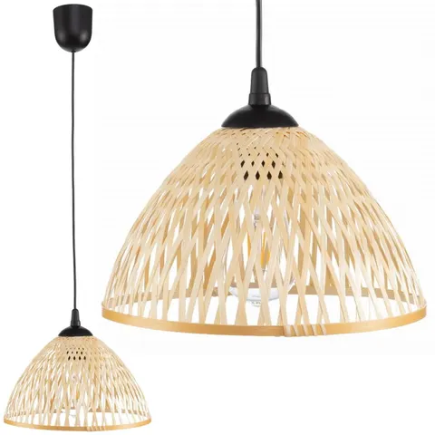 Lampa wisząca BOHO bambusowa 28cm TH1B czarna
