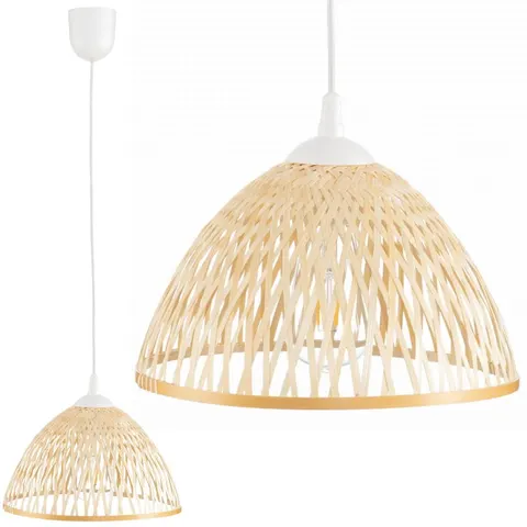 Lampa wisząca BOHO bambusowa 28cm TH1B biała