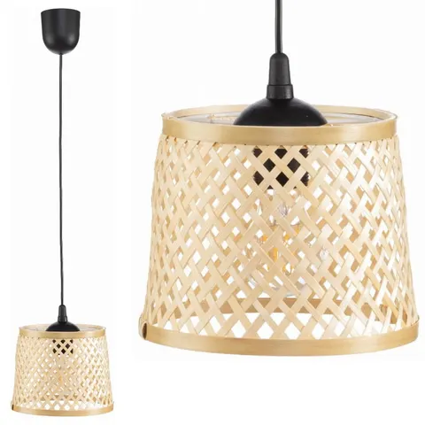 Lampa wisząca BOHO bambusowa walec TH2B 20cm