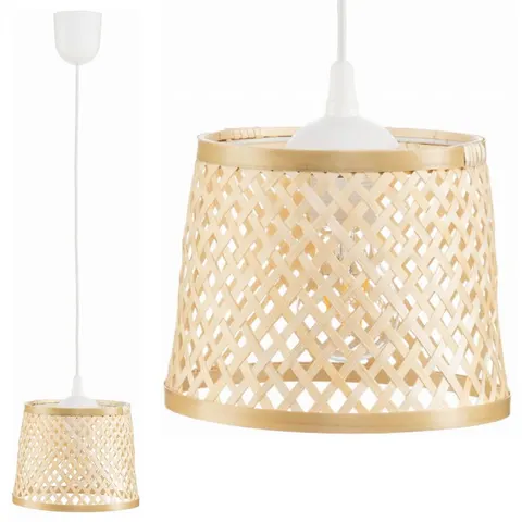 Lampa wisząca BOHO bambusowa walec TH2B 20cm