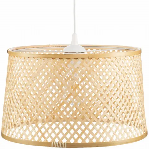 Lampa wisząca BOHO bambusowa walec TH2B 30cm