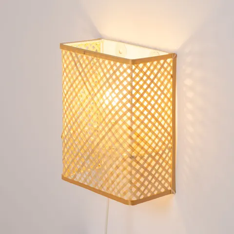 Kinkiet bambusowy BOHO TH3B biały
