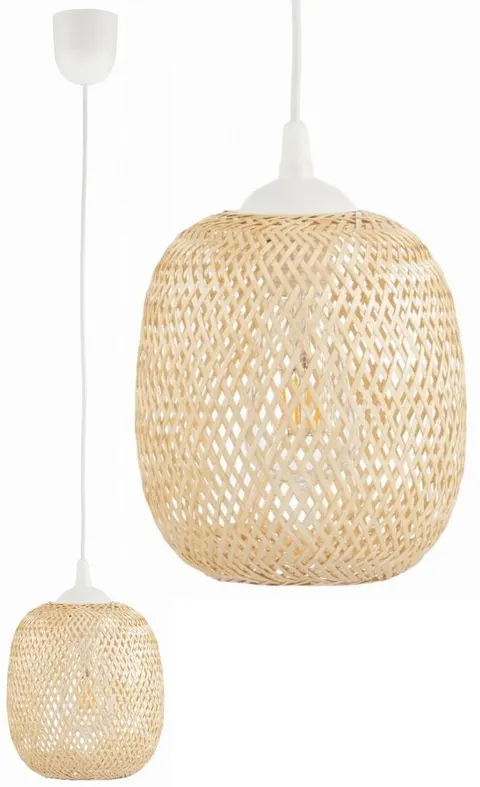 Lampa wisząca BOHO bambusowa drobny splot PHU12B