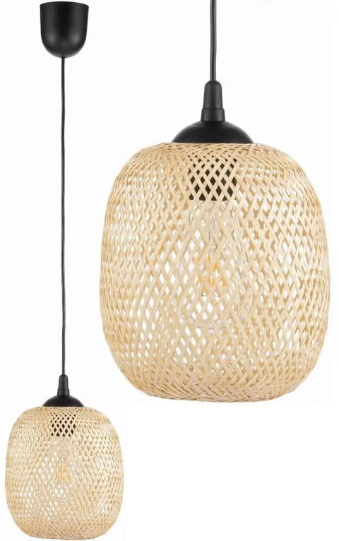 Lampa wisząca BOHO bambusowa drobny splot PHU12B