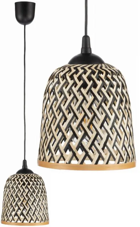 Lampa wisząca dwukolorowa mała BOHO bambusowa PHU15E