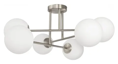 Lampa sufitowa silver Milano Tower 6 klosze mleczne kule