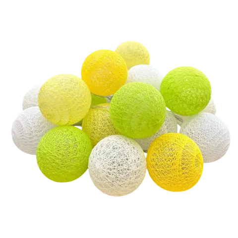 Lampki COTTON BALLS 20 LED kule zielona żółta nr 7