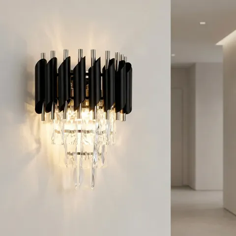 Kinkiet ścienny kryształowy silver luksusowy Luxury ZLA7229