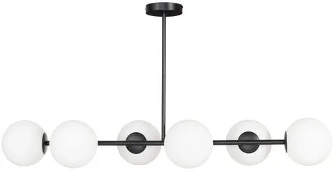 Lampa sufitowa Milano black 6 kloszy mleczne kule EP1C22