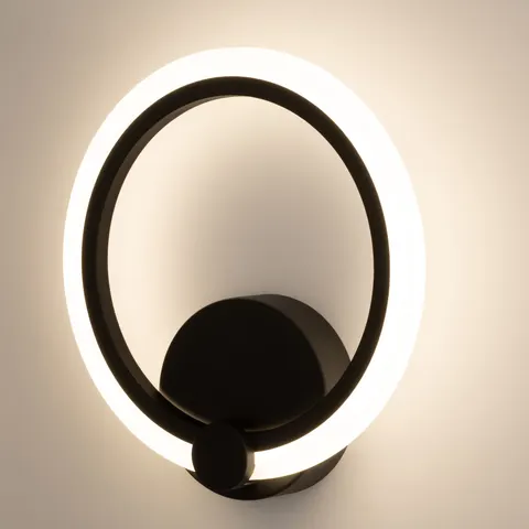 Kinkiet ledowy Lumino LED czarny okrąg modern nowoczesny
