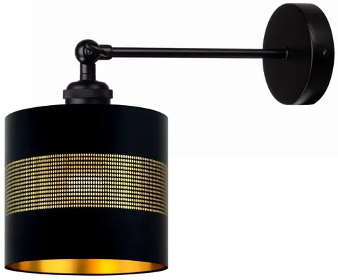 Kinkiet regulowany metalowy Black ażurowy Deluxe