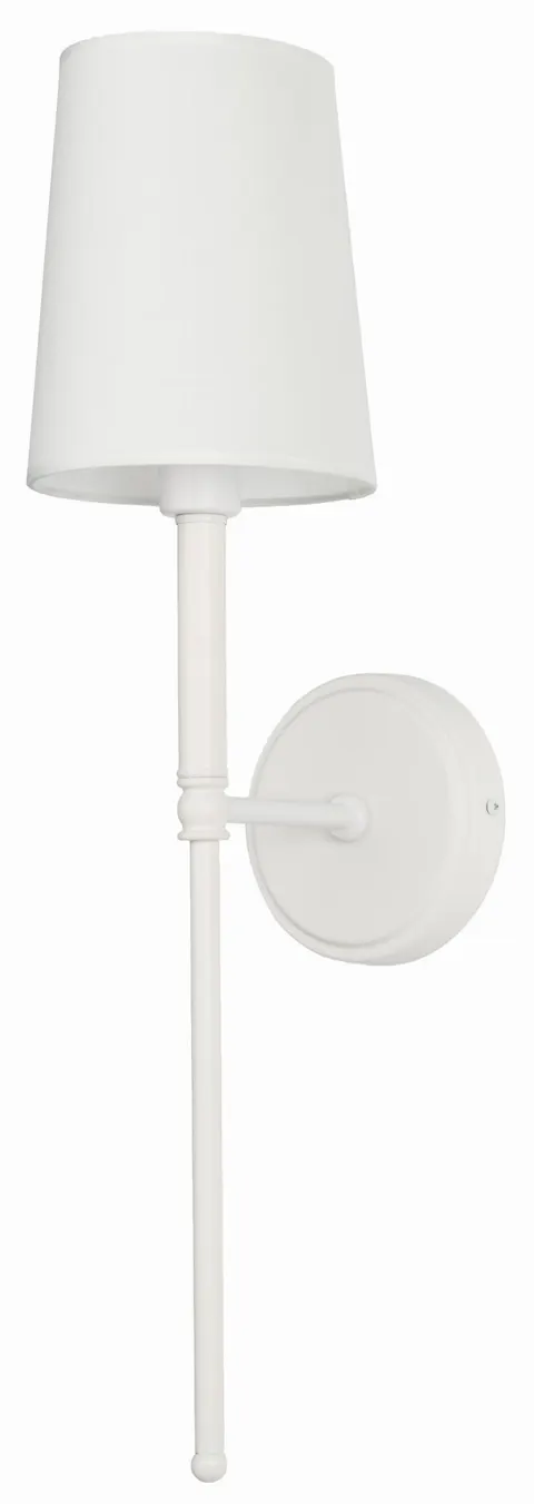 Kinkiet hotelowy z abażurem all white Hampton Classic