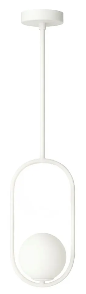 Lampa wisząca biała Milano Ring kula mleczna