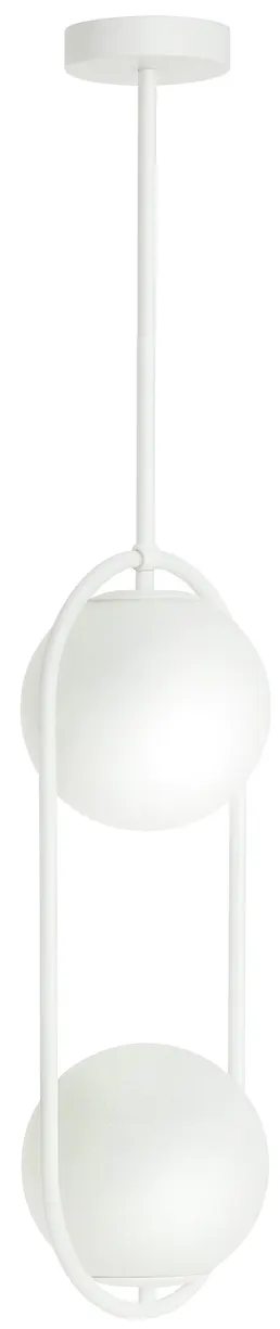 Lampa wisząca biała Milano Ring podwójna mleczne kule