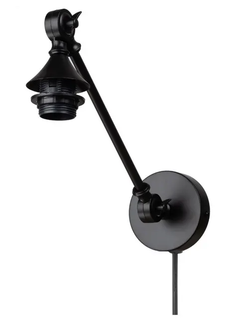Kinkiet regulowany metalowy Rustic czarny E27 z kablem
