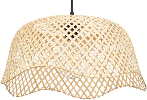 Lampa wisząca czarna BOHO Weranda bambusowa 40cm TH33