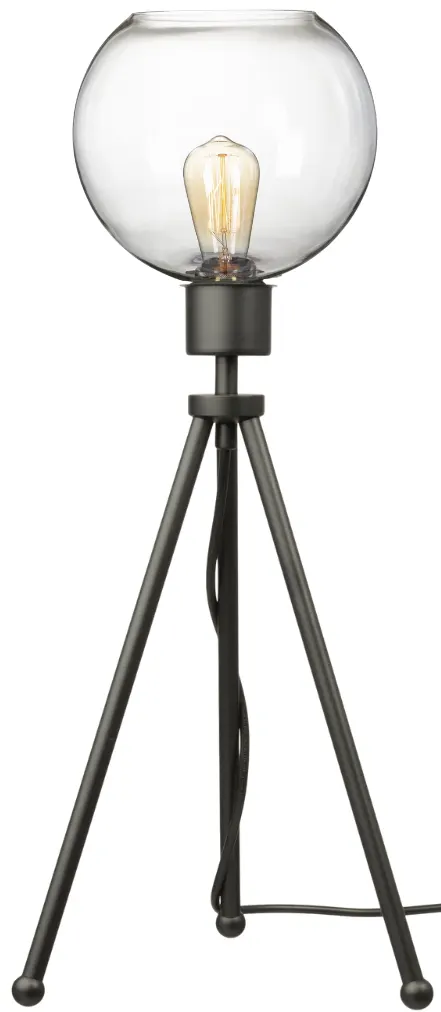 Lampa stojąca czarna NEPTUN Mini z kula clear venus