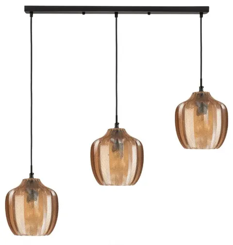 Lampa wisząca listwa potrójna Chevron amber