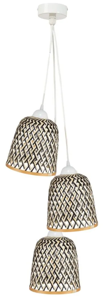 Lampa wisząca biała TRIO bambus PHU15E