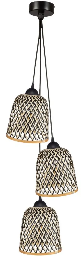 Lampa wisząca czarna TRIO bambus PHU15E