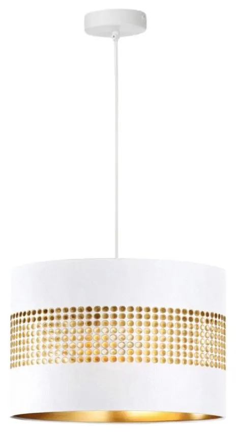 Lampa wisząca z abażurem ażurowa ORO Deluxe biała 30cm ZLA7228