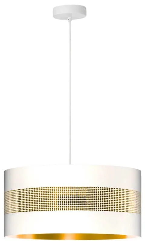 Lampa wisząca z abażurem ażurowa ORO Deluxe biała 40cm ZLA7228