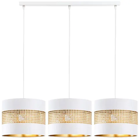 Lampa wisząca listwa potrójna ażurowa Oro biała