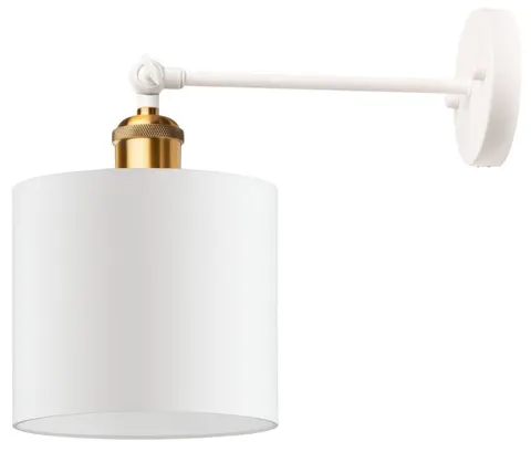 Kinkiet regulowany metalowy Antic Brass biały Deluxe
