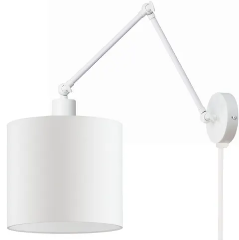 Kinkiet loft łamany metalowy abażur walec biały Deluxe