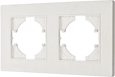 Ramka podwójna PC szczotkowane biała P51-2 Loft Line