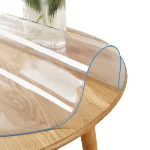 MIĘKKIE SZKŁO mata ochronna OKRĄGŁA VRT podkładka na BLAT STÓŁ 2mm x 100cm