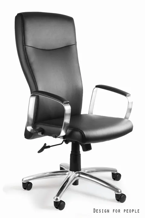 Fotel biurowy Adella - HL-4 Czarna Skóra Naturalna (C239-HL-4)
