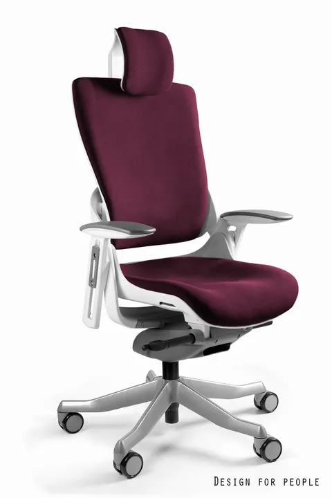 Fotel biurowy Wau 2 - biały BL403 Burgundy (W-709-W-BL403)