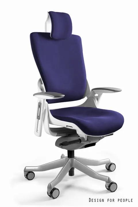 Fotel biurowy Wau 2 - biały BL412 Navyblue (W-709-W-BL412)