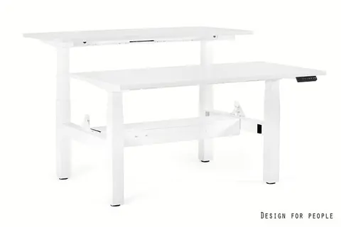 Biurko gamingowe Fighter Double Desk - Stelaż i Blat - 140x140 cm - YZ-02 Biały