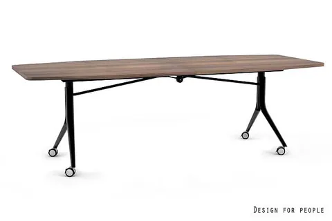 Biurko CARL TABLE - CZARNY - STELAŻ I BLAT - 240X100 CM Walnut
