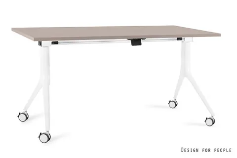 Biurko CARL - BIAŁY - STELAŻ I BLAT - 150X80 CM Beżowy