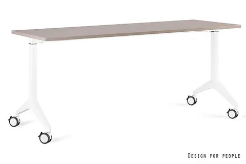 Biurko YUMI S - BIAŁY - STELAŻ I BLAT - 180X70 CM Beżowy