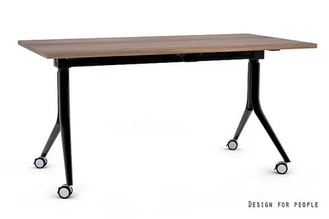 Biurko CARL - CZARNY - STELAŻ I BLAT - 150X80 CM Walnut
