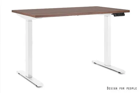 Biurko elektryczne ASTRA - BIAŁY - STELAŻ I BLAT - 160X70 CM - YZ-17 WALNUT