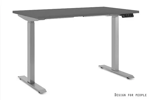 Biurko elektryczne ASTRA - SZARY - STELAŻ I BLAT - 140X70 CM - YZ-17 WALNUT