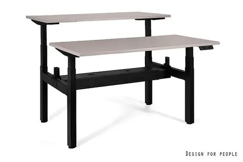 Biurko ACTIVE II - CZARNY - STELAŻ I BLAT - 2X(140X70 CM) - YZ-14 BEŻOWY