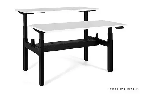 Biurko ACTIVE II - CZARNY - STELAŻ I BLAT - 2X(160X70 CM) - YZ-02 BIAŁY