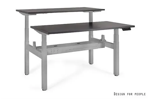 Biurko ACTIVE II - SZARY - STELAŻ I BLAT - 2X(140X70 CM) - YZ-13 ANTRACYT