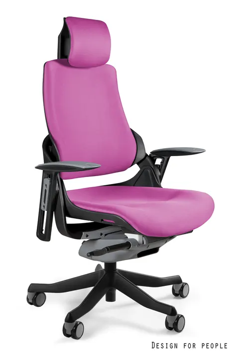 Fotel biurowy WAU - CZARNY/TKANINA BL401 MAGENTA