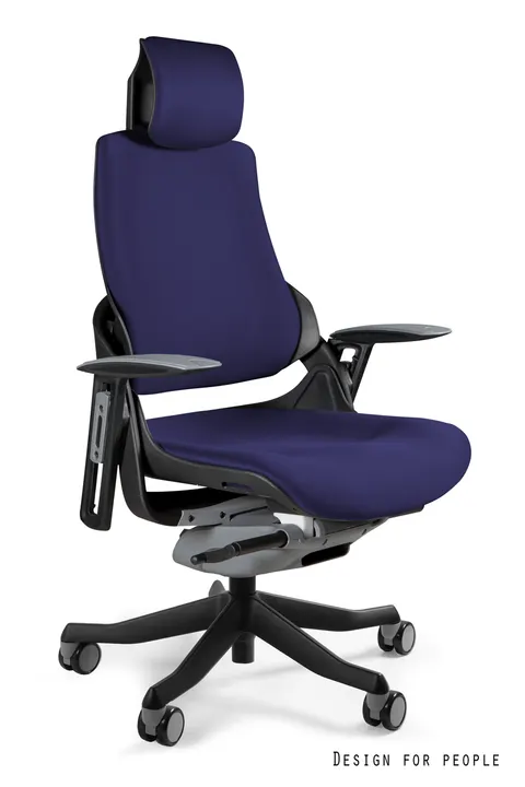 Fotel biurowy WAU - CZARNY/TKANINA BL412 NAVYBLUE