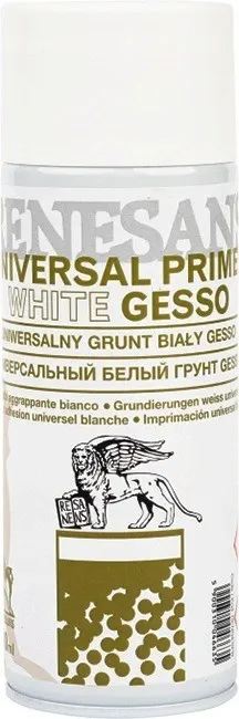 Uniwersalny grunt białe gesso Renesans spray 400ml